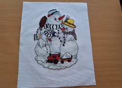 Výšivka snehuliaci