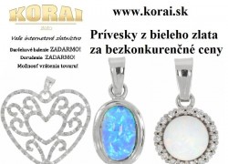 Prívesky z bieleho zlata KORAI