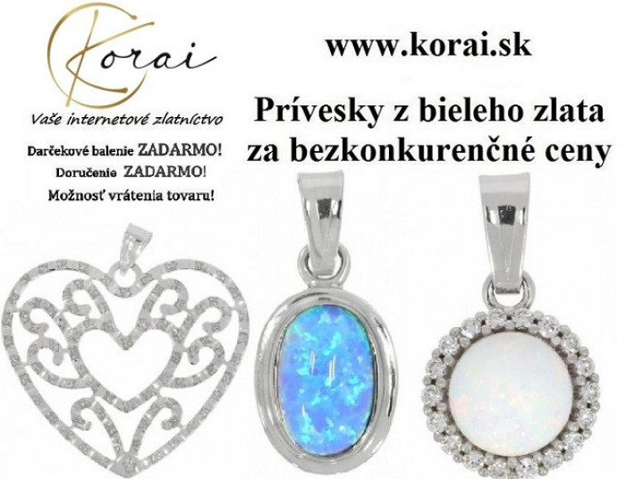 Prívesky z bieleho zlata KORAI