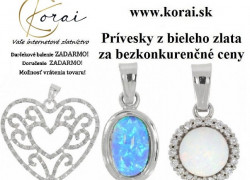 Prívesky z bieleho zlata KORAI
