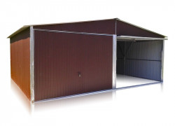 Plechová dvojgaráž s rozmermi 6x5 m, výklopne brany