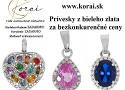 Prívesky z bieleho zlata Korai