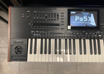 Korg Pa5x 61 Arranger workstation keyboard testing side view